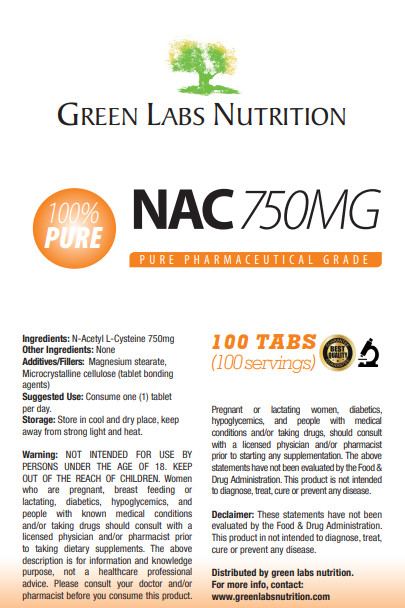 NAC N-ACETYL L-CYSTEINE 750mg TABLETS gallery