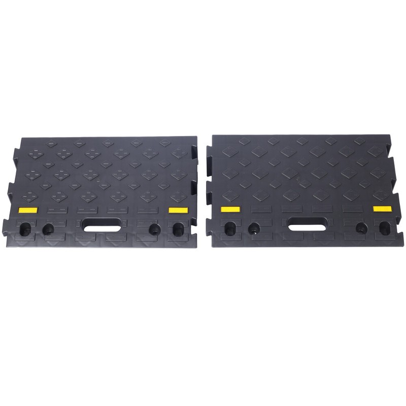 2Pcs 4" high Portable Automotive Curb Ramp, Heavy-Duty Plastic Threshold Ramp gallery