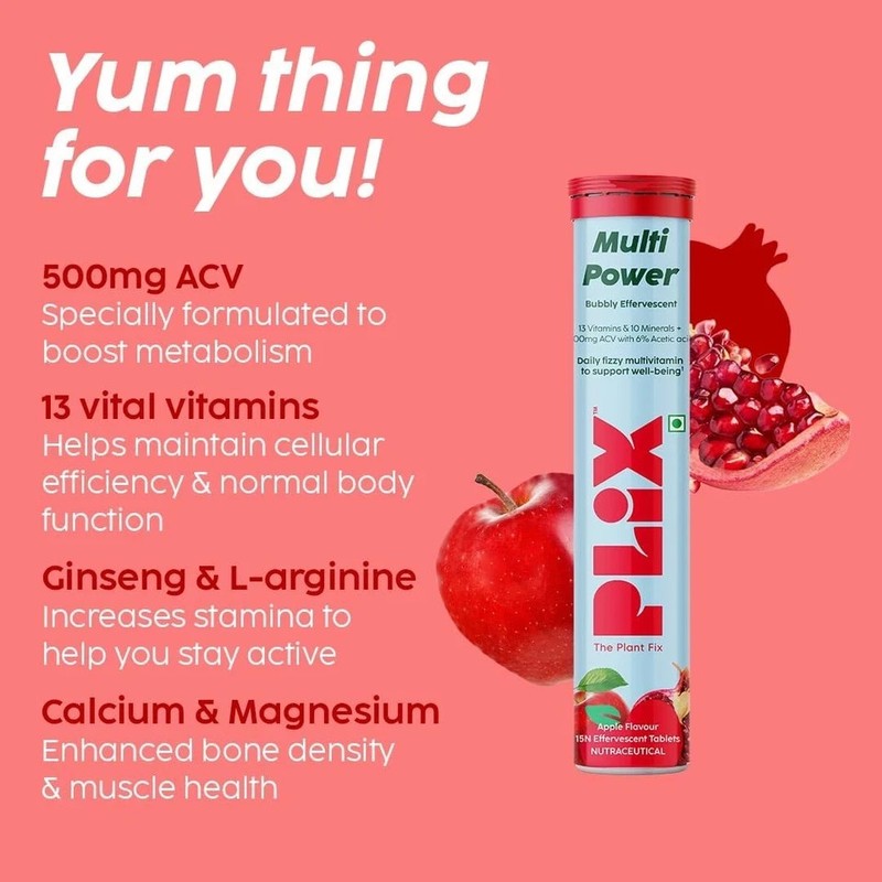 The Plant Fix Plix Multi Power Multivitamin Effervescent Tablet Pack Of 4 Apple gallery