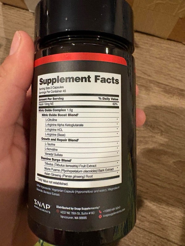 SNAP Nitric Oxide Booster 90 Capsules gallery