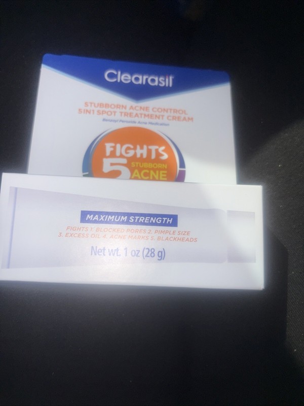 Clearasil Benzoyl Peroxide Stubborn Acne Spot Treatment Cream 1 oz EXP 2026/12