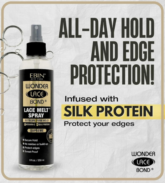 2-pack EBIN New York Wonder Lace Bond Lace Melt Spray 8oz - Supreme, Strong Hold gallery