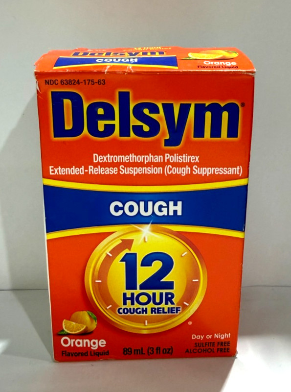 Delsym Adult 12 Hour Cough Suppressant Orange 3 oz Liquid Exp 09/2026