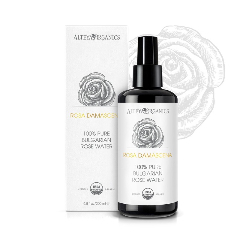 Bulgarian Rose Water Organic Toner -200ml Miron Violet Glass Bottle USDA Organic