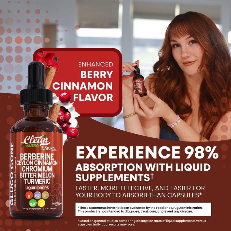 Clean Nutra Berberine with Ceylon Cinnamon Supplement Liquid Drops* gallery