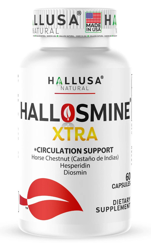 Hallusa Natural Hallosmine Xtra 850mg Diosmin Hesperidin Horse Chesnut, 60 Count