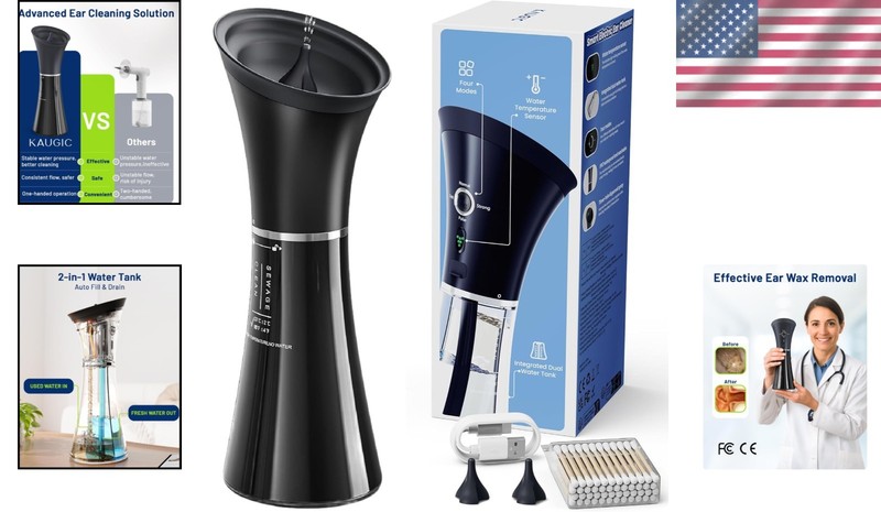 Innovative Ear Wax Cleaner with Overheat Protection & One-Piece Tank - Black gallery