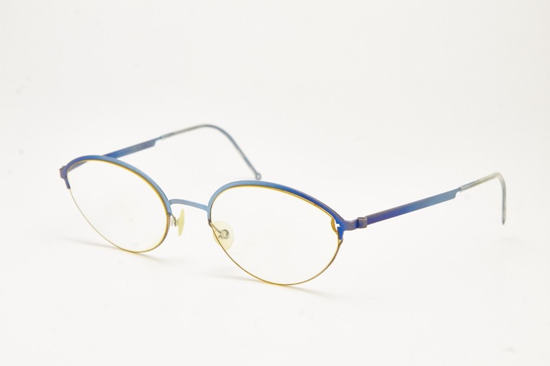 titanium glasses LINDBERG 4100 STRIP TITANIUM Oval Blue thin frame