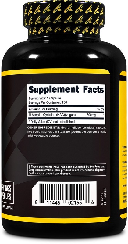 PrimaForce NAC Vegan N-Acetyl L-Cysteine Supplement (600 mg) 150 Capsules gallery