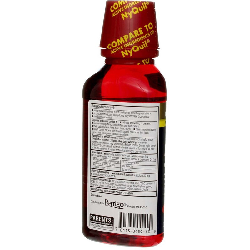 4 Pack GoodSense Acetaminophen Nighttime Cold & Flu Relief Liquid, Cherry, 12... gallery