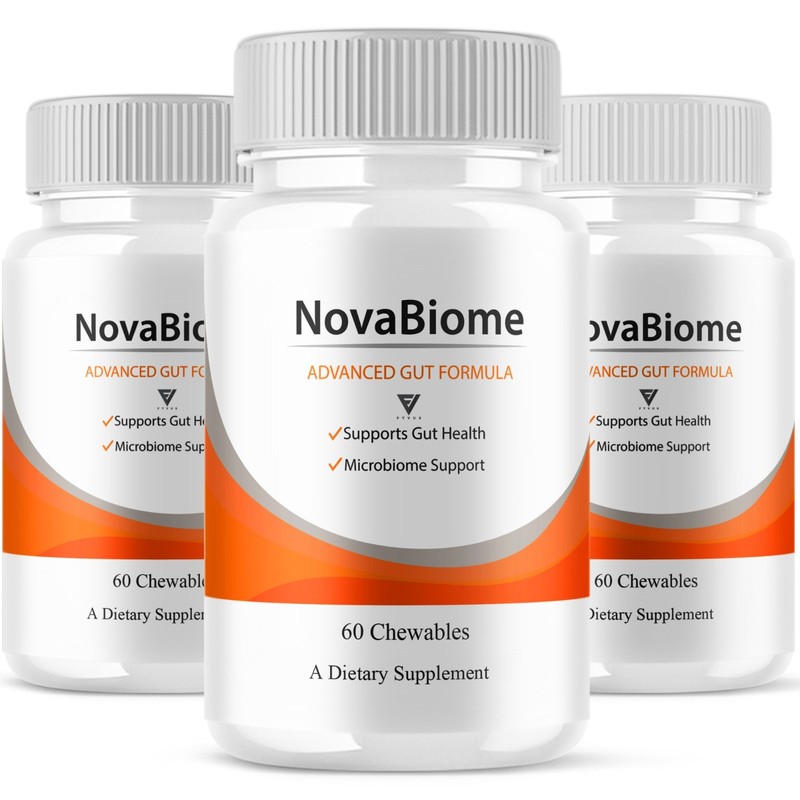 (3 Pack) NovaBiome Advanced Gut Formula, Nova Biom Daily Support (180 Chewables)