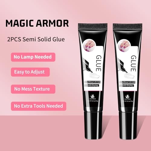 2 x 15g Semi Solid Nail Glue for Press On Nail, No Need for UV Lamp Super 2PCS gallery
