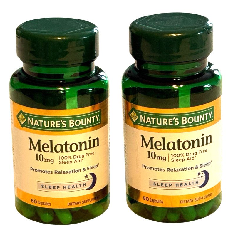 2x Nature’s Bounty 10mg Melatonin – Two Bottles x 60 Capsules Ea (120) Ex: 11/27