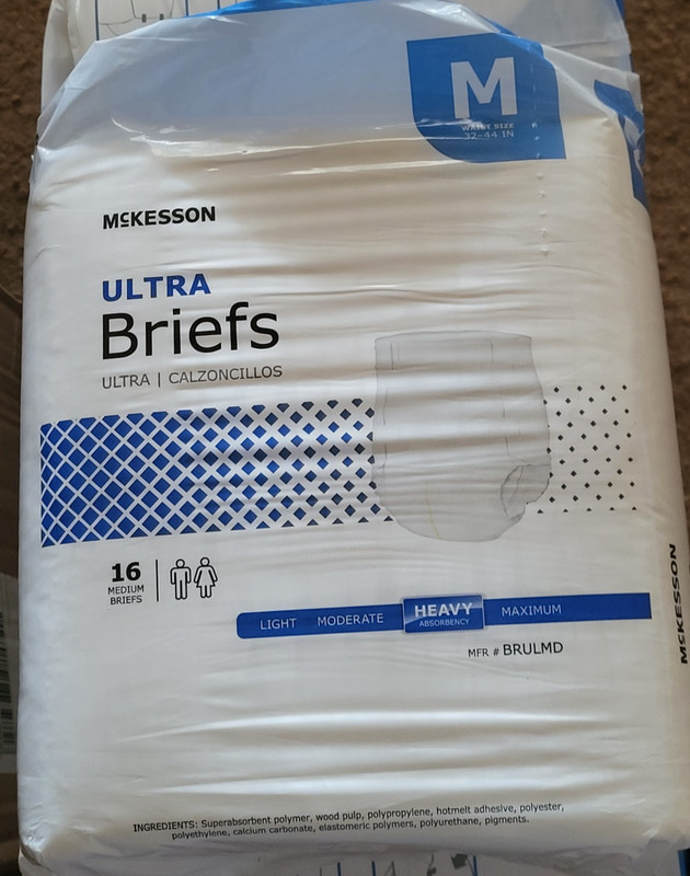 McKesson Ultra Briefs Adult Unisex Medium Refastenable Tabs Heavy Absorb 16