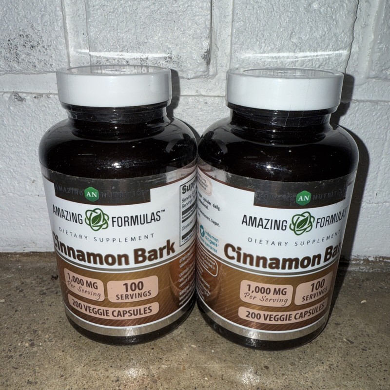 🔵 2 Amazing Formulas Cinnamon Bark| 1000 Mg | 200 Capsules Exp 07/2025