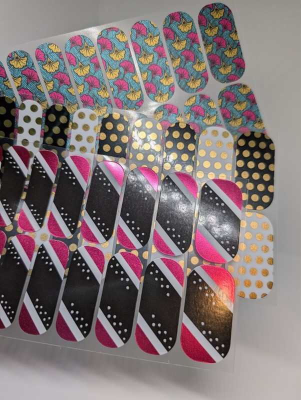 Jamberry Nail Wraps Full Sheets - Goldie Pink Sparkle Beach Lot of 5 gallery