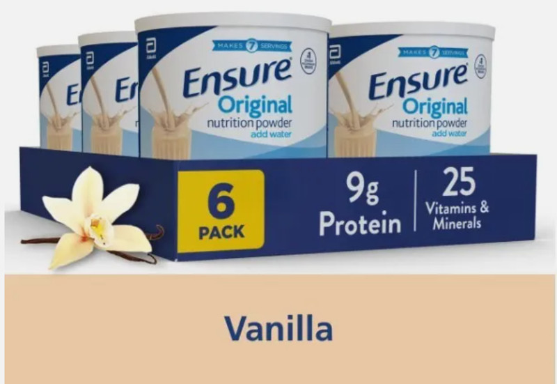 Nutrition Ensure Milk Powder Vanilla 14 oz x 6 cans – free shipping