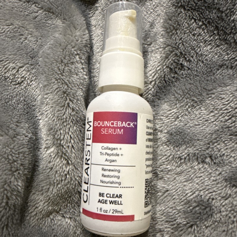 Clearstem Bounce back Serum Collagen Tri Peptide Argan Restores Renews 1oz New