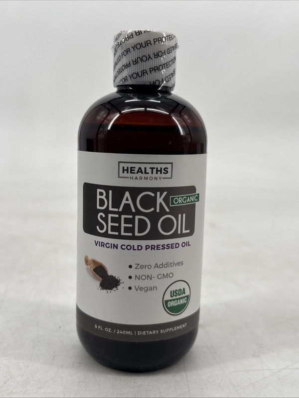 USDA Organic Black Cumin Seed Oil Liquid (8 fl oz) Premium Cold-Pressed Nigella