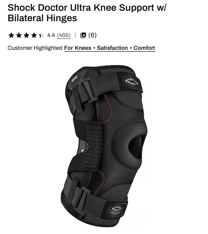 Shock Doctor 875 ultra knee brace with bilateral hinges size Xlarge gallery