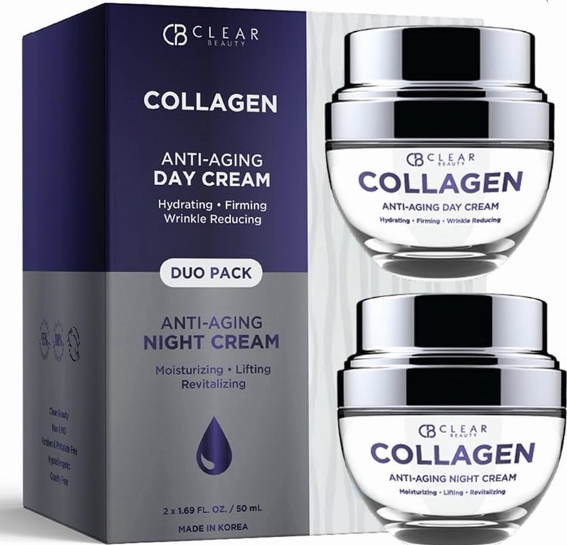 Clear Beauty Collagen Day & Night Cream Anti Aging - Duo Pack - 2x50ml gallery