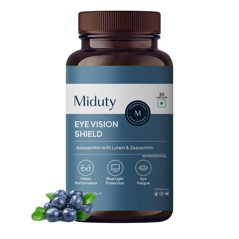 Miduty Eye Vision Shield Supplement for Dry Eyes Bilberry Fruit Extract 80mg 30N
