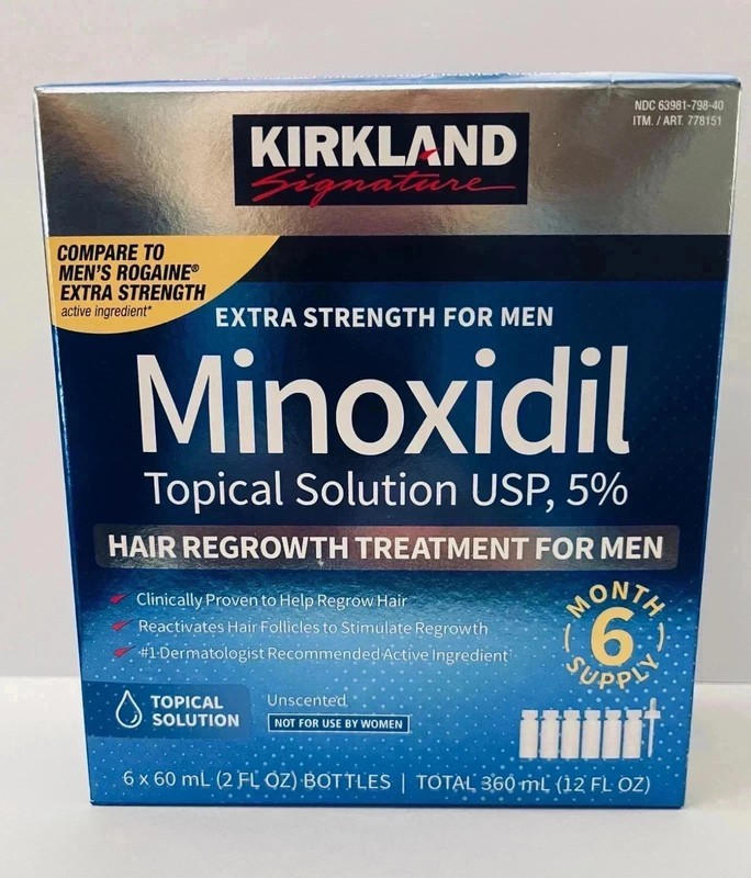 Kirkland Minoxidil 5% Extra Strength Men Hair Regrowth Treatment (Exp. 2029)