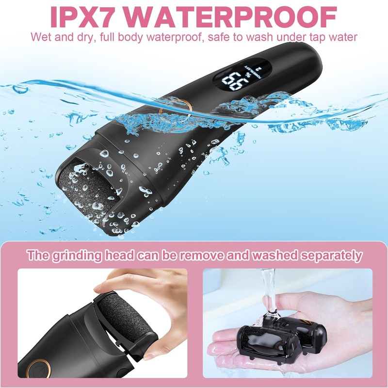 Electric Foot File 16 in 1 Pedicure Kit - 3 Speed IPX7 Waterproof Care gallery