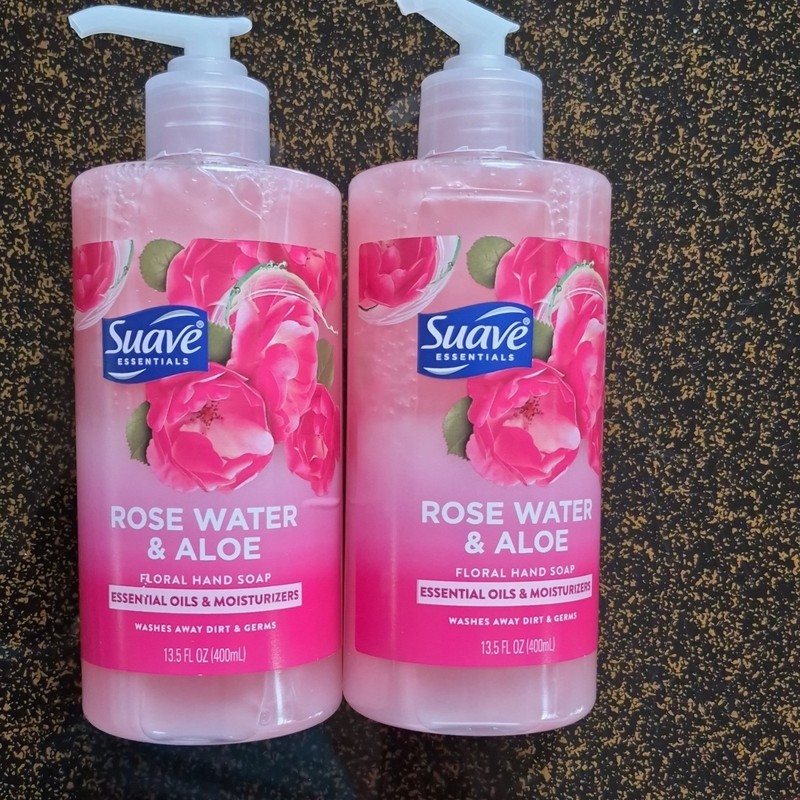 Suave Essentials Liquid Hand Soap Rose Water & Aloe 13.5 fl oz 2 Pack