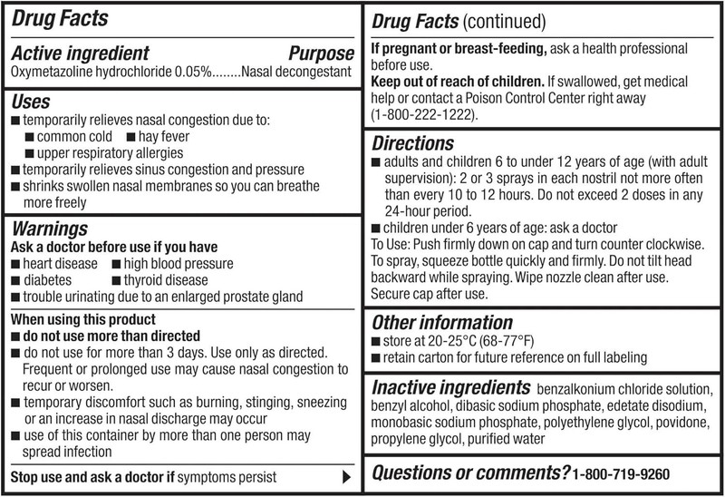 Oxymetazoline Hydrochloride Nasal Spray - Maximum Strength, 1 Oz for Fast Relief gallery