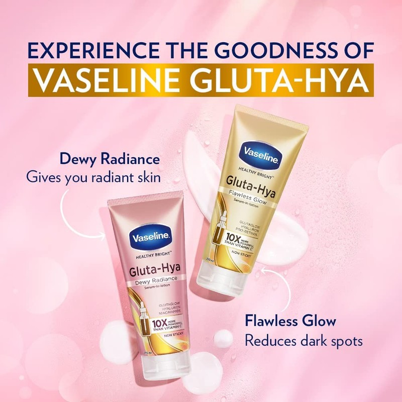 Vaseline Gluta-Hya Flawless Glow, 200Ml + Gluta-Hya Dewy Radiance, 200Ml Lotion gallery