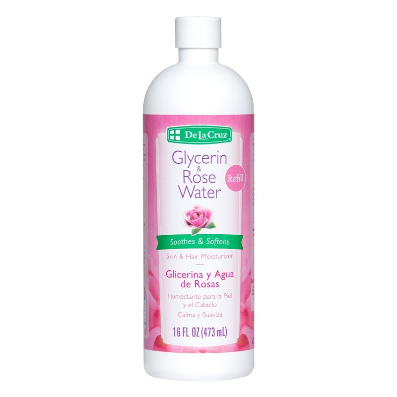 De La Cruz Glycerin and Rose Water Skin Moisturizer, Made in USA, 16 FL OZ