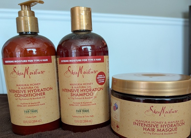 SheaMoisture Manuka Honey & Mafura Oil Shampoo 13oz, Conditioner 13oz, Masque