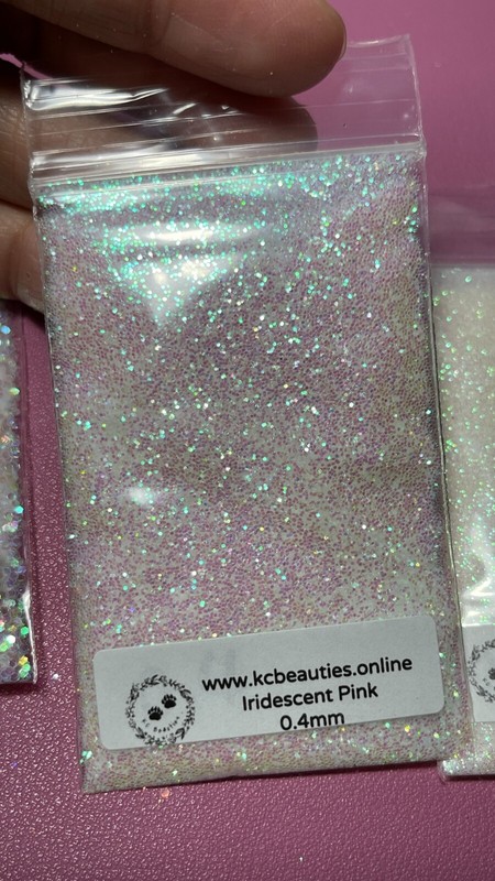 Iridescent White Pink 0.4MM Fine Glitter for nail acrylic gel craft US Seller 5g