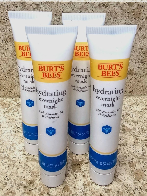 Lot of 4 BURTS BEES Hydrating Overnight Mask w Avocado Oil & Prebiotics 0.57