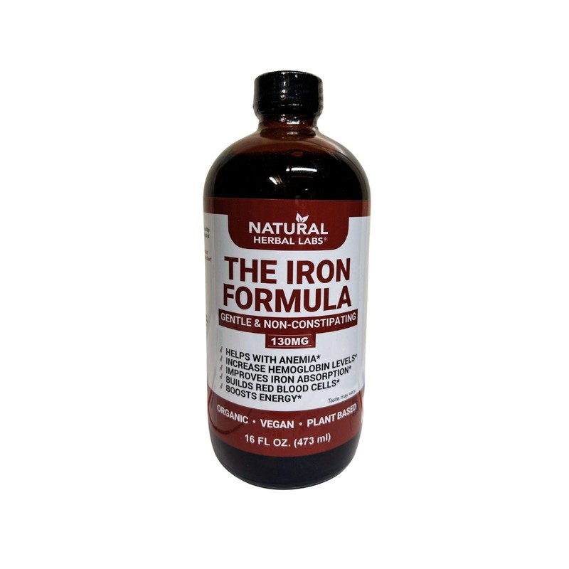 The IRON Formula By Natural Herbal Labs, Plant-Based. Boosts Energy 16 oz