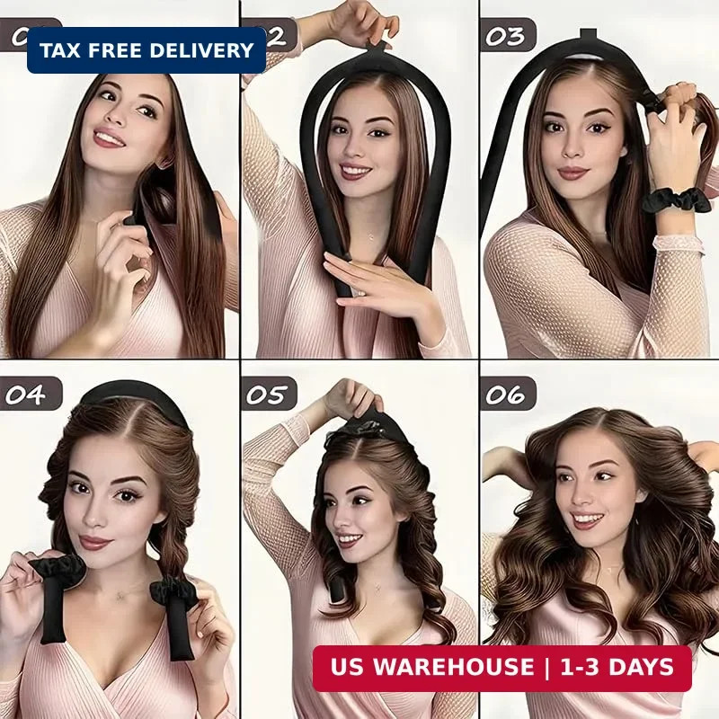 Heatless Hair Curler Set, Satin Heatless Curls Overnight with 1 Curler Rod and 2 gallery