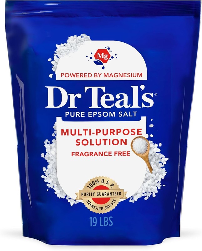 Pure Epsom Salt Bulk Magnesium Sulfate USP, Fragrance Free, 19 lbs