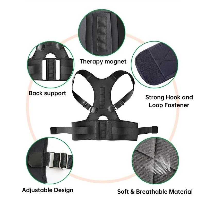 Posture Corrector Support Magnetic Back Shoulder Brace Belt Band For Men Women gallery