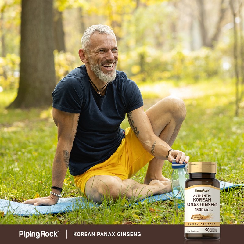 Korean Ginseng Extract | 1500mg | 90 Capsules | Non-GMO | by Piping Rock gallery