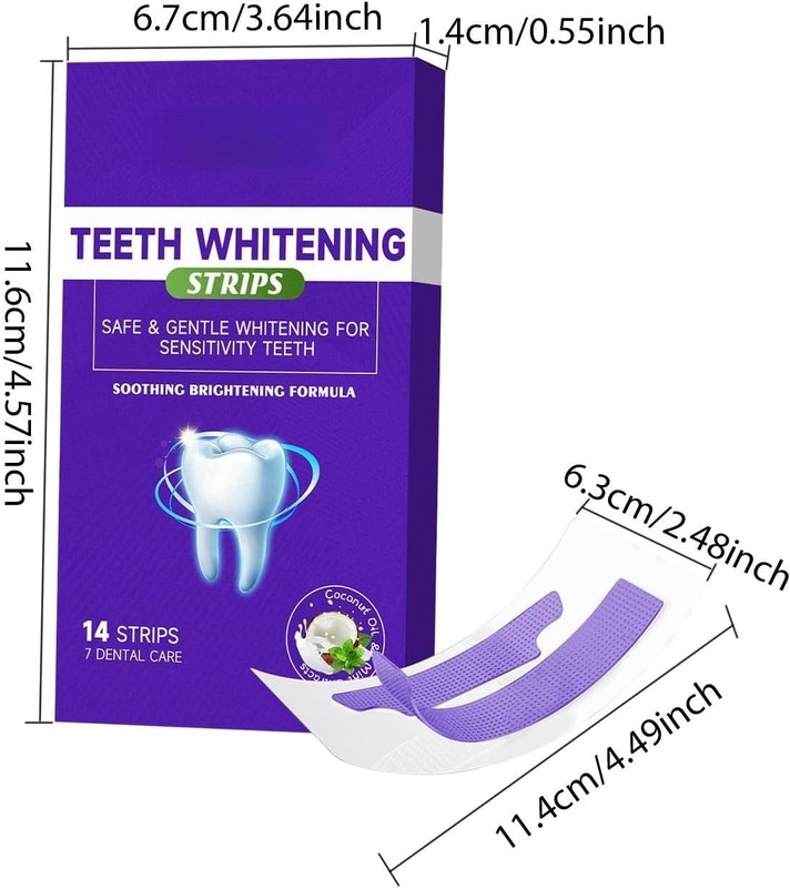 Teeth Whitening Strips for Sensitive Teeth, 14-Strip Gentle Oral Care Kit gallery