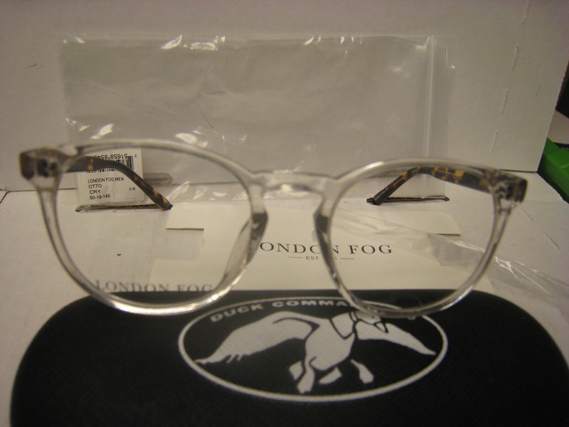 London Fog OTTO in CLEAR sz 50- 19-145 mm NEW Eyeglass Frame & Generic Case gallery