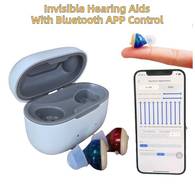 Bluetooth APP Control Hearing Aids Rechargeable For Seniors With Noise Reduction gallery