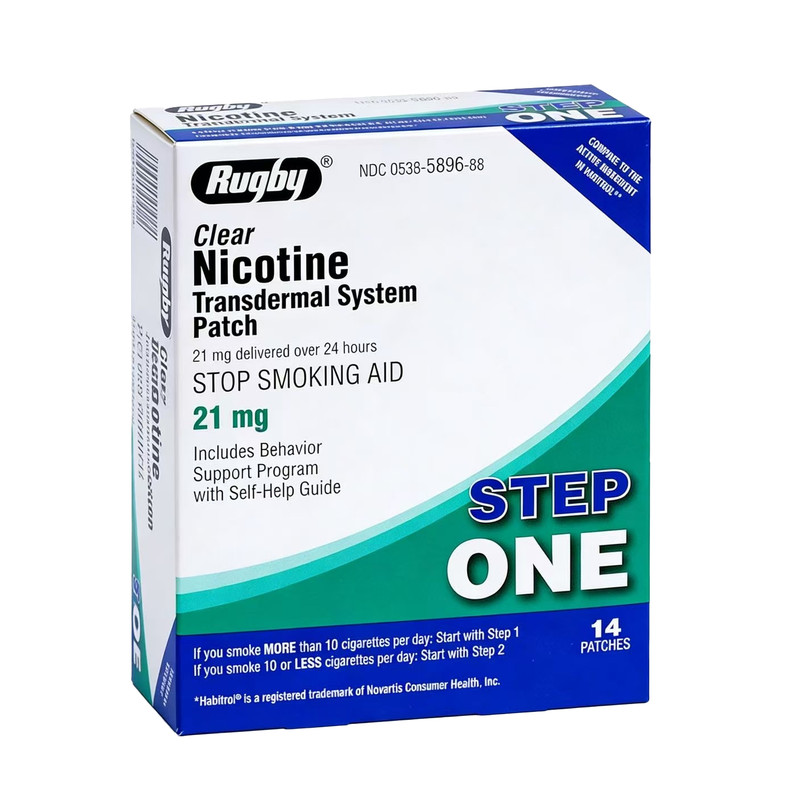 Rugby Clear Nicotine 21mg Transdermal System Patch Step Exp 06/2027 gallery