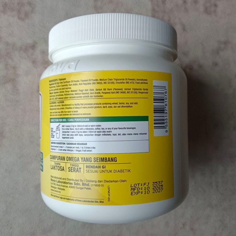 Nova Sustinex Plant Milk Powder 300g Omega 3 6 9 Low GI Vegan Diabetic Friendly gallery