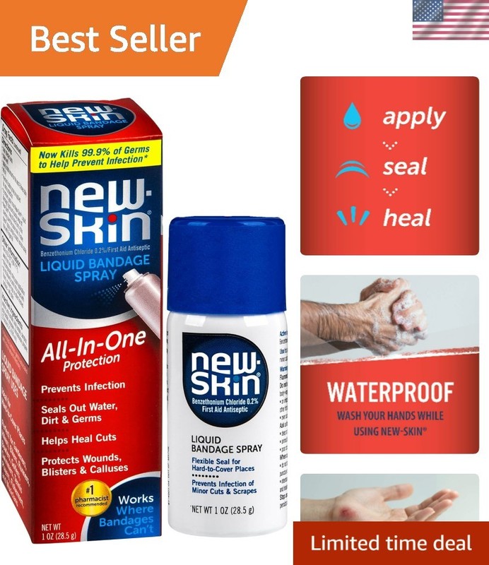 Liquid Bandage Spray, 1 Ounce Pack of 1 – Packaging May Vary