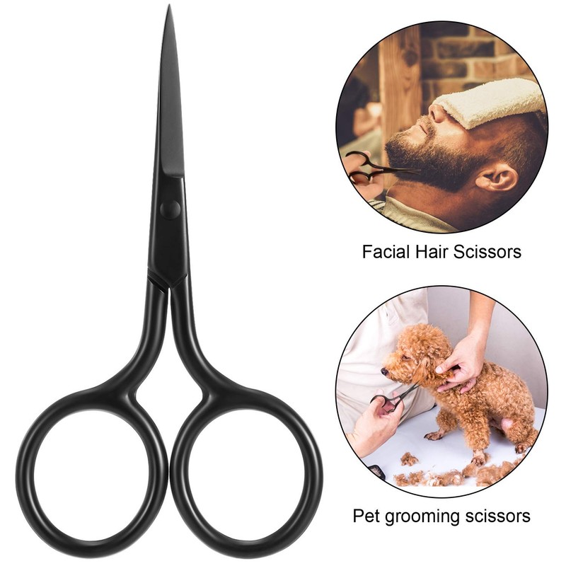 Mudder 3 Pack Small Nose Scissors Facial Hair 3 Count (Pack of 1), Black gallery