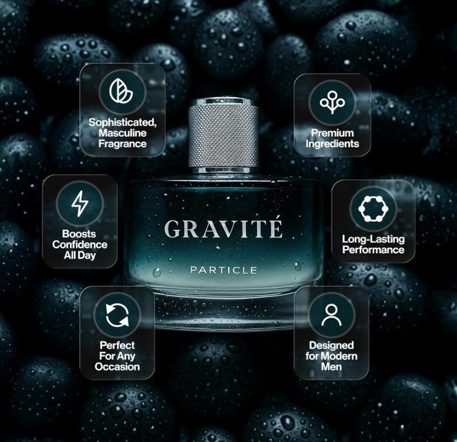 Particle Gravité Cologne Spray for Men Long Lasting Woody Citrus Musk 3.38 fl oz gallery