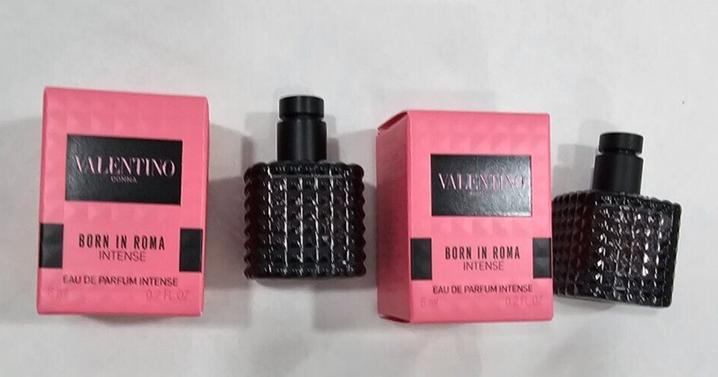 2 Valentino MEN Donna Born In Roma EDP Intense 6ml/0.2oz each, total 12ml/0.4oz