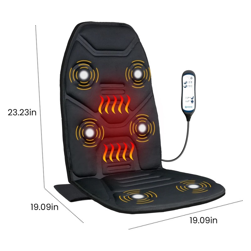 Comfier Heated Massage Seat Cushion, Back Massager with Vibration, Massage Pad gallery